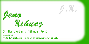 jeno mihucz business card