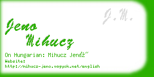 jeno mihucz business card